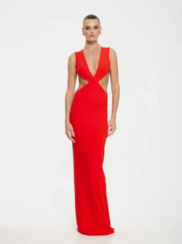 Effie Kats Valencia Gown Chery Red Size AU 10 for rent on The Volte - main image
