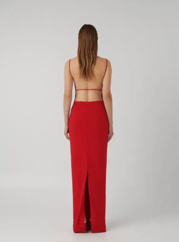 Effie Kats Gabbi Gown Maxi Red Size AU 14 - Image 2