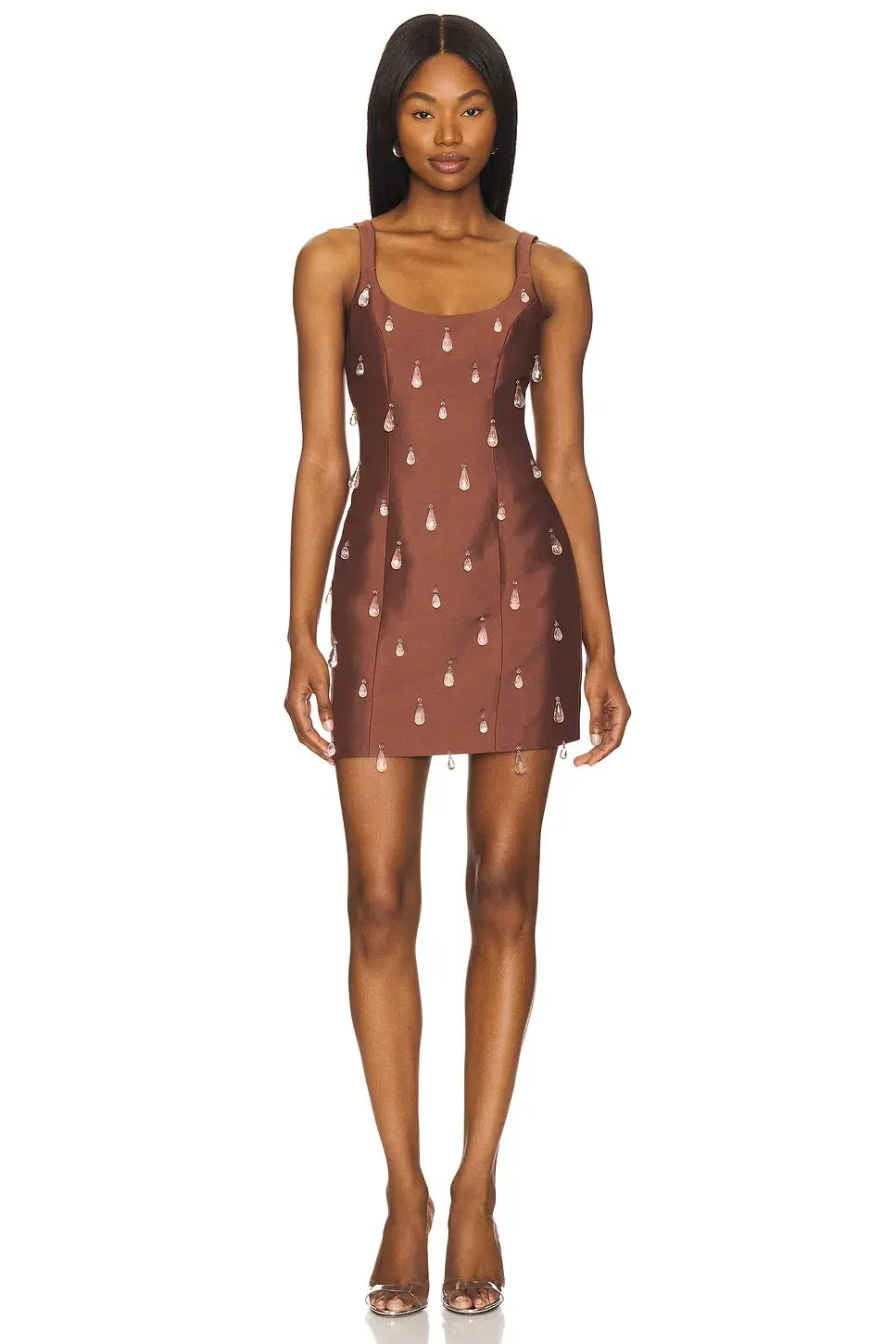 The Wolf Gang Luvia Beaded Mini Dress Chocolate Brown Size 8/S - Image 1