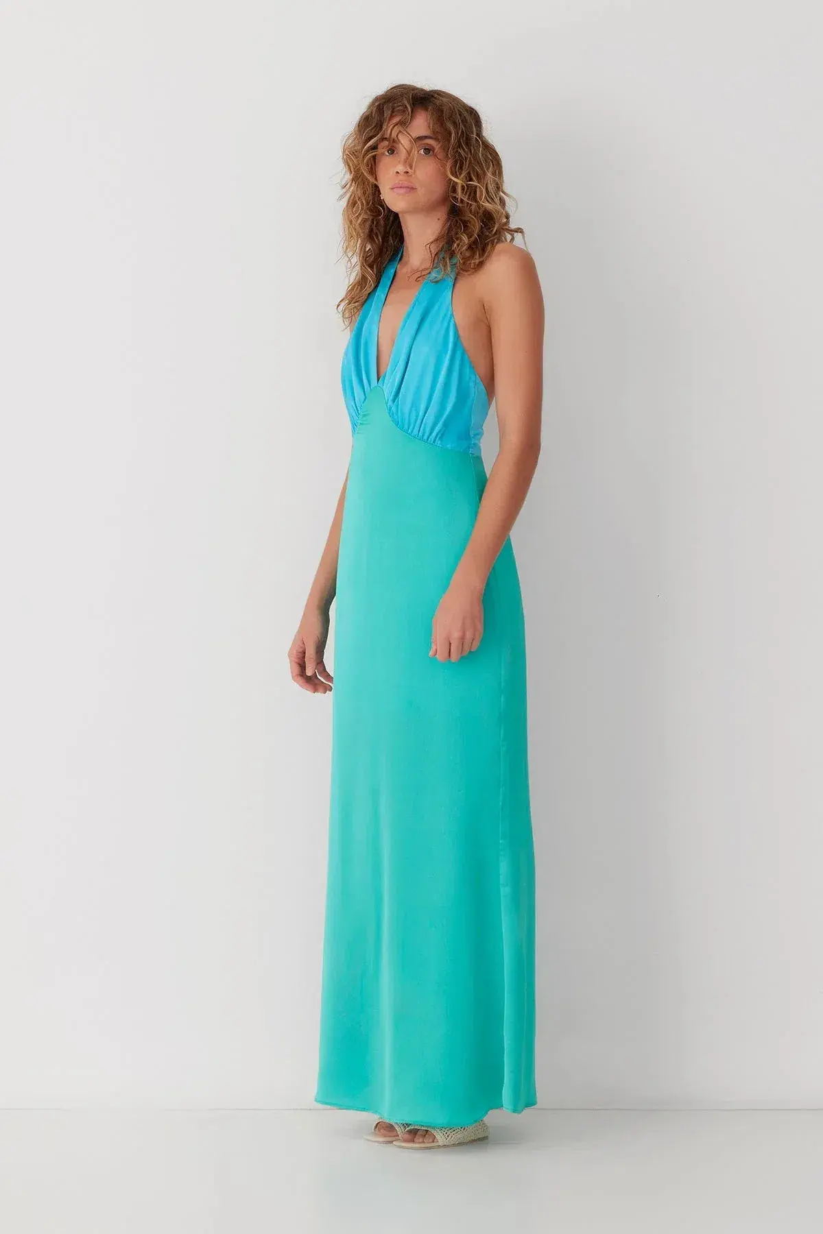 The Wolf Gang Oahu Slip Dress Aquamarine Blue Size 10 - Image 2