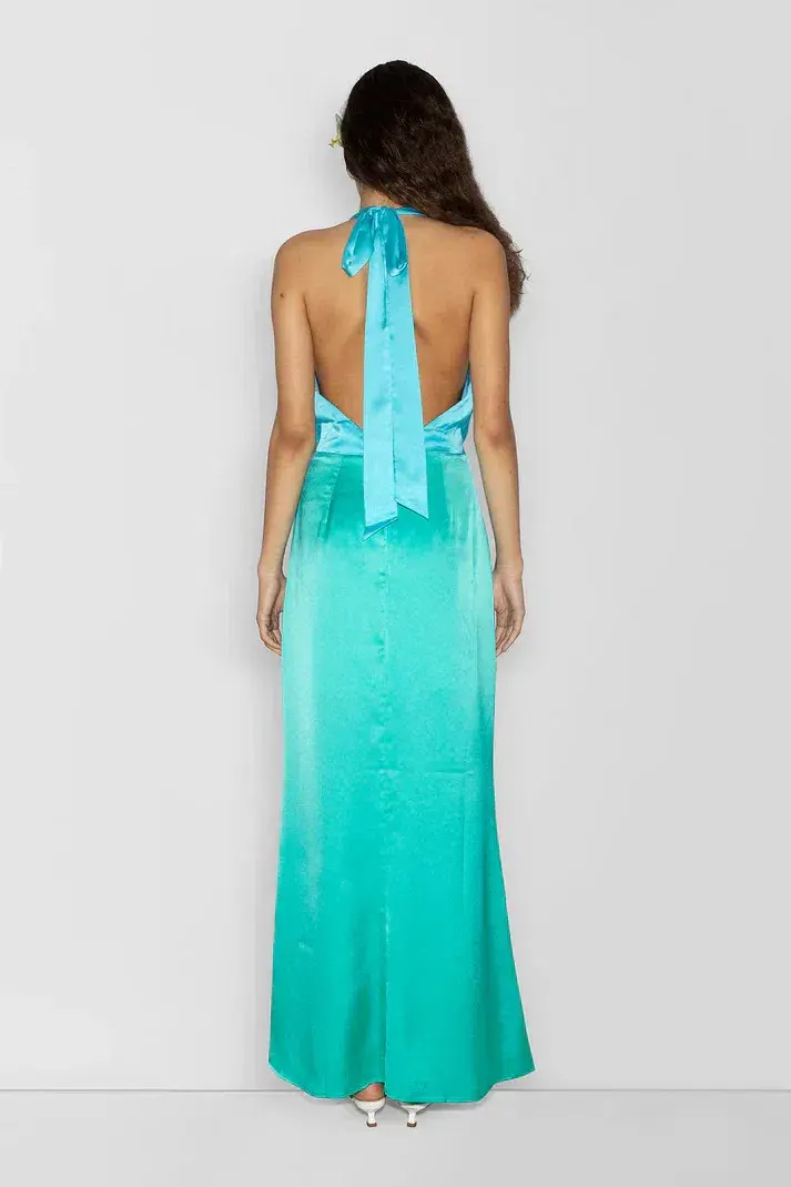 The Wolf Gang Oahu Slip Dress Aquamarine Blue Size 10 - Image 3