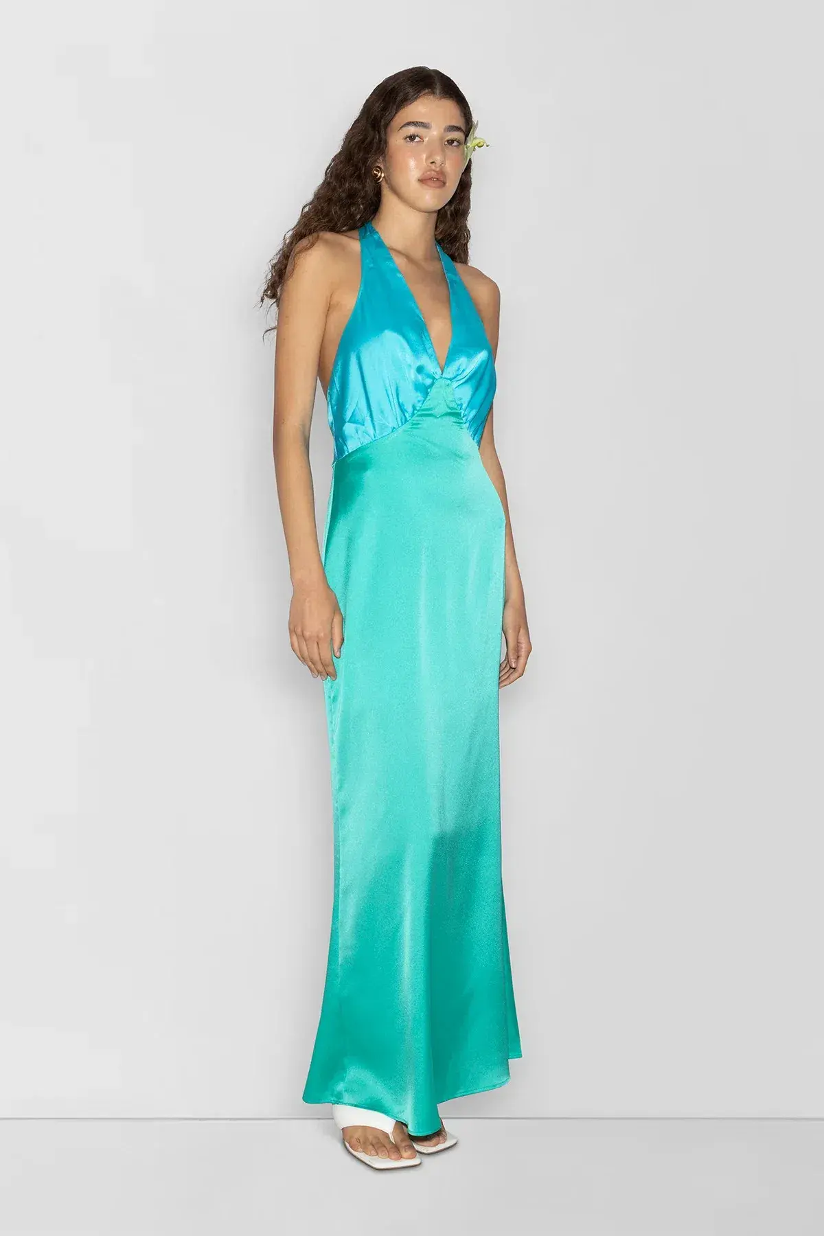 The Wolf Gang Oahu Slip Dress Aquamarine Blue Size 10 - Image 1