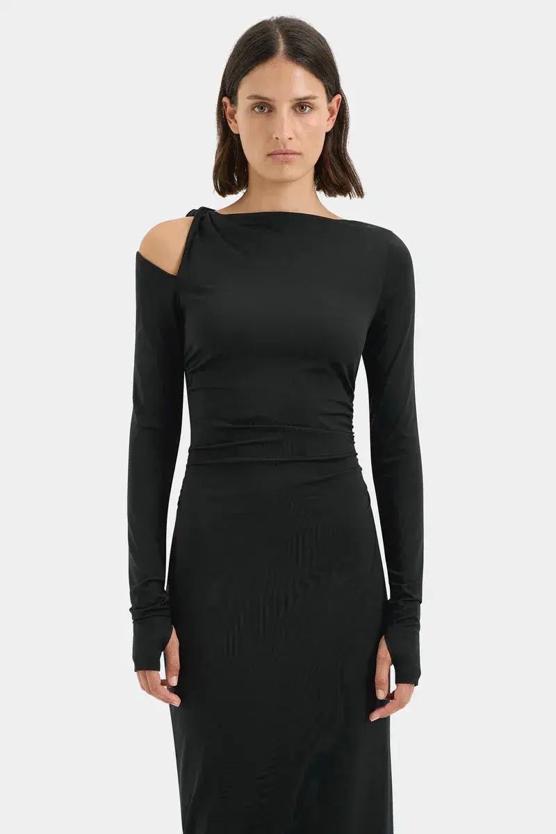 Sir Elm Long Sleeve Midi Black Size AU 8 - Image 3