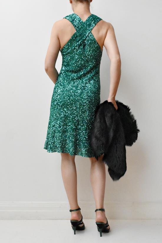 George Gross green sequined cocktail dress Green Size 12 - Image 2
