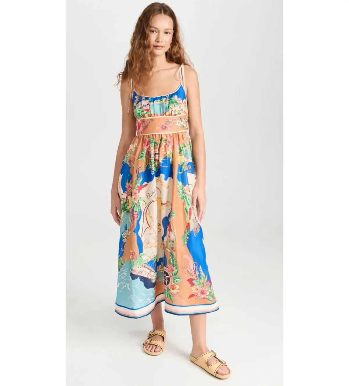 Zimmermann Alight Picnic Midi Dress Nautical Map Size 4 / AU 16 - Image 1