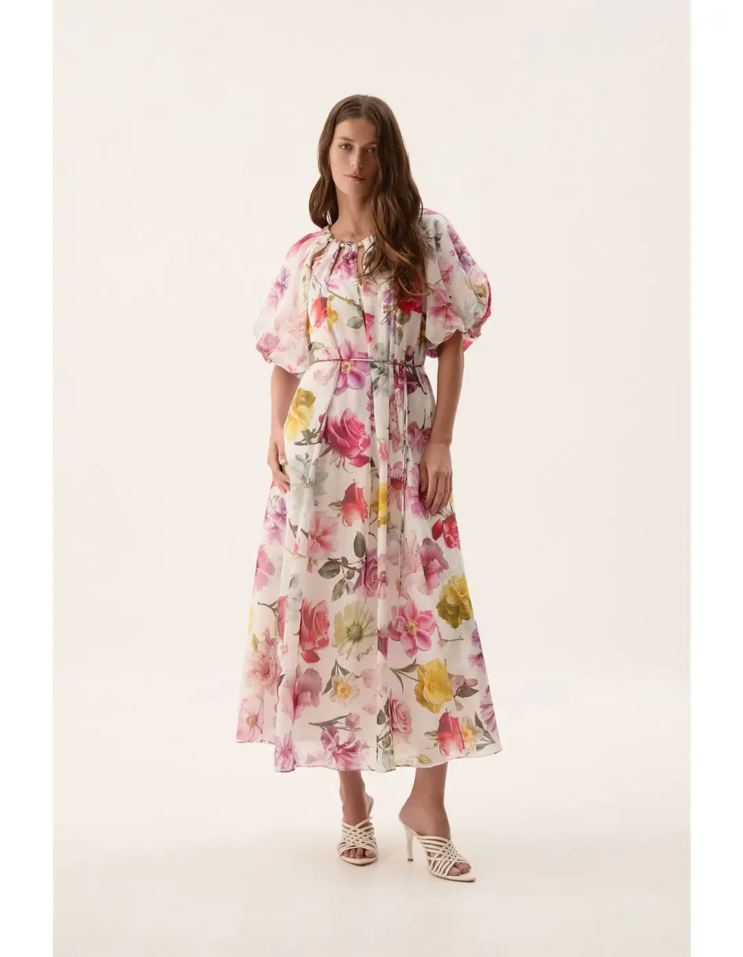 Aje Fleur Midi Dress Collage Floral Size AU 10 for rent on The Volte - main image