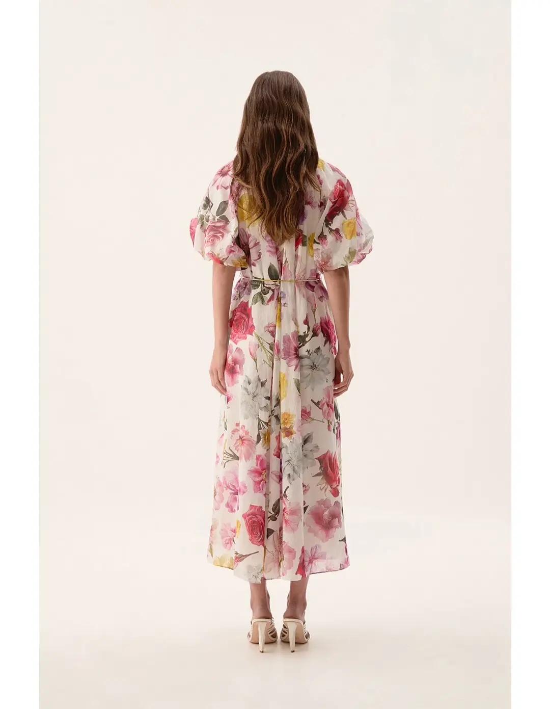 Aje Fleur Midi Dress Collage Floral Size AU 10 for rent on The Volte - main image