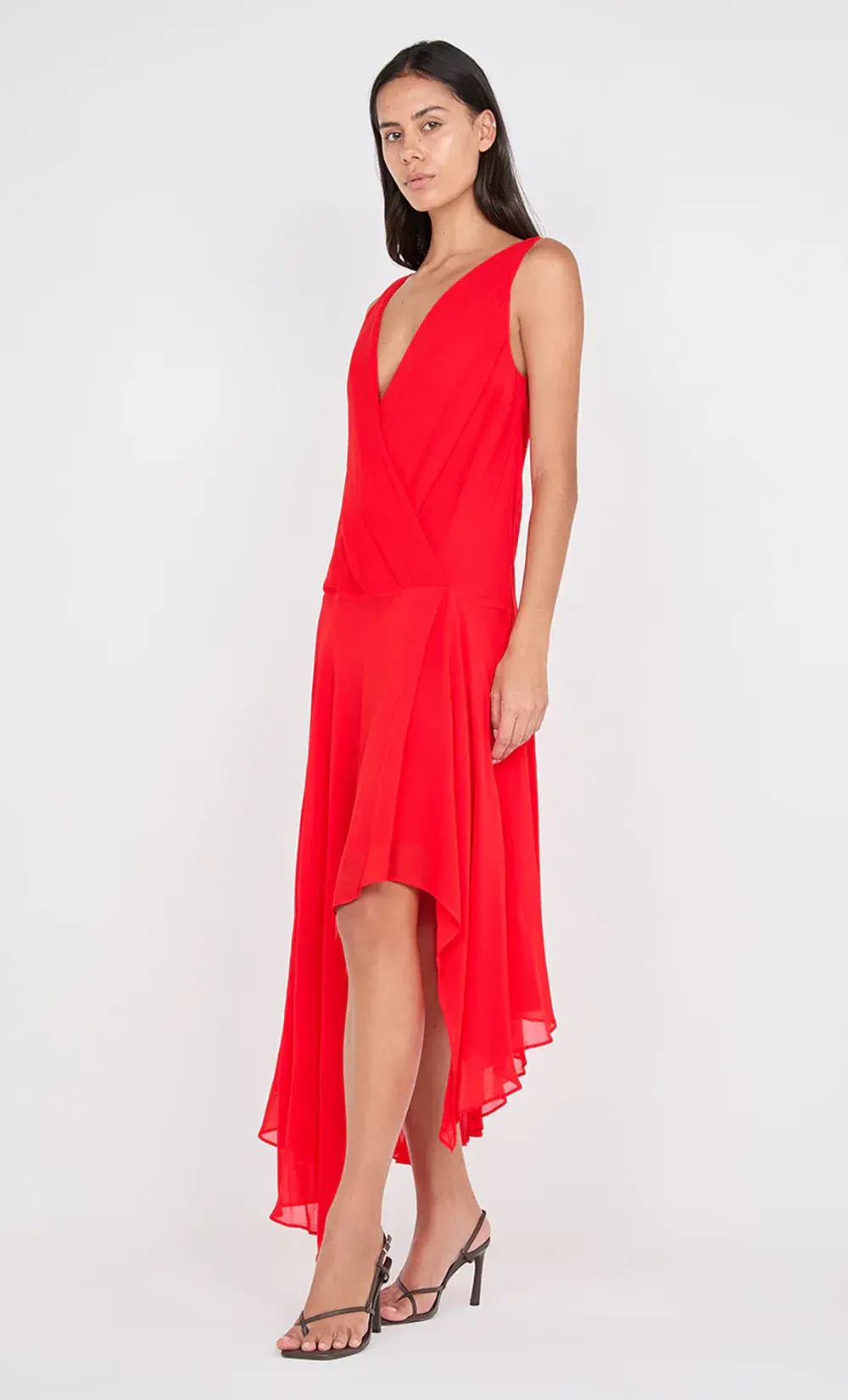 Bec & Bridge Rhone Wrap Asym Dress Chilli Size 10 - Image 3
