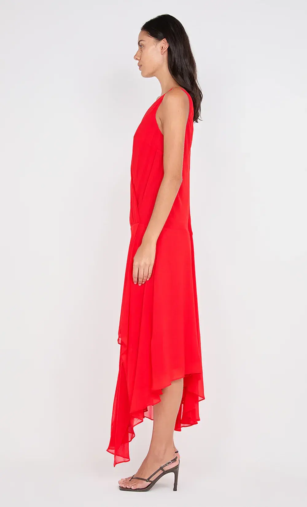 Bec & Bridge Rhone Wrap Asym Dress Chilli Size 10 - Image 4