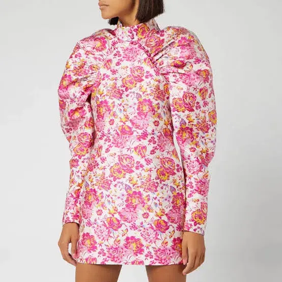 Rotate by Birger Christensen Number 1 Mini Dress Floral Raspberry Rose Size 10 - Image 1
