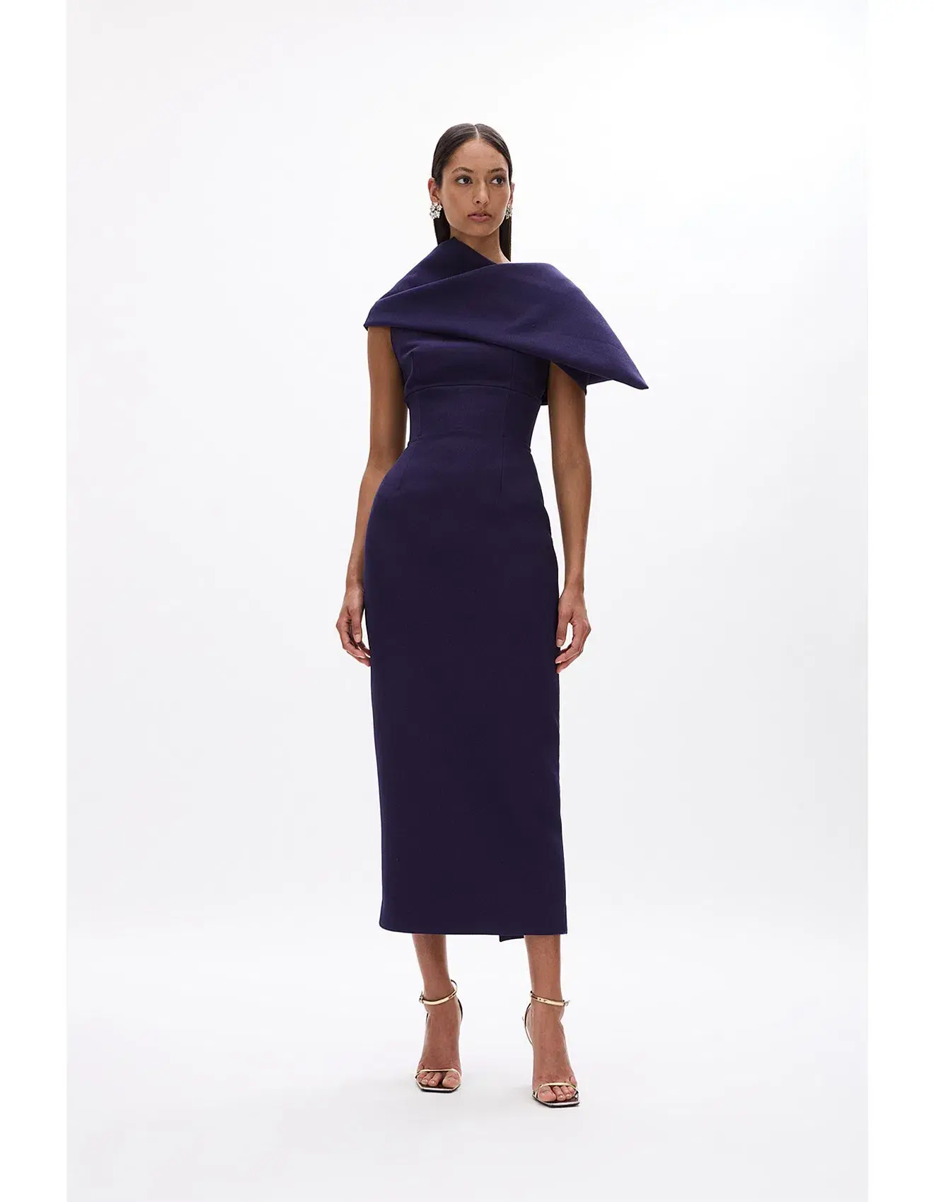 Rachel Gilbert Clara Midi Dress Dark Indigo Dark Purple Size 1 / Size AU 8 - Image 3