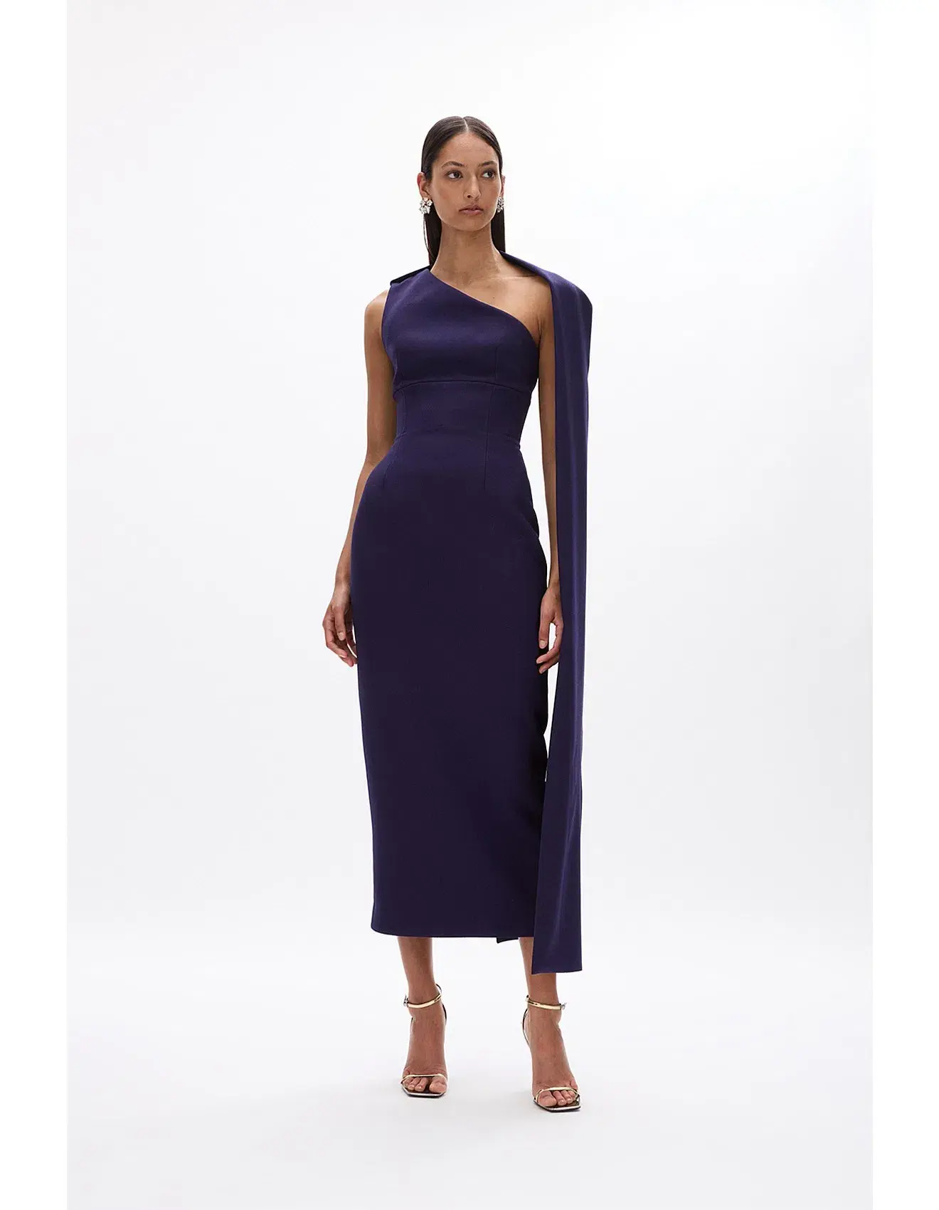 Rachel Gilbert Clara Midi Dress Dark Indigo Dark Purple Size 1 / Size AU 8 - Image 1