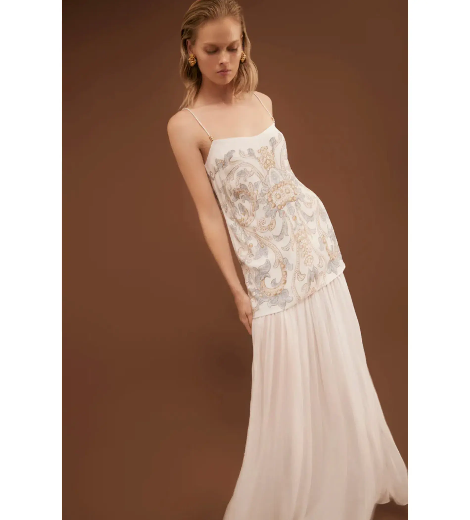 Antipodean Bitter Sweet Dropped Waist Gown Antique White Size AU 10 - Image 6