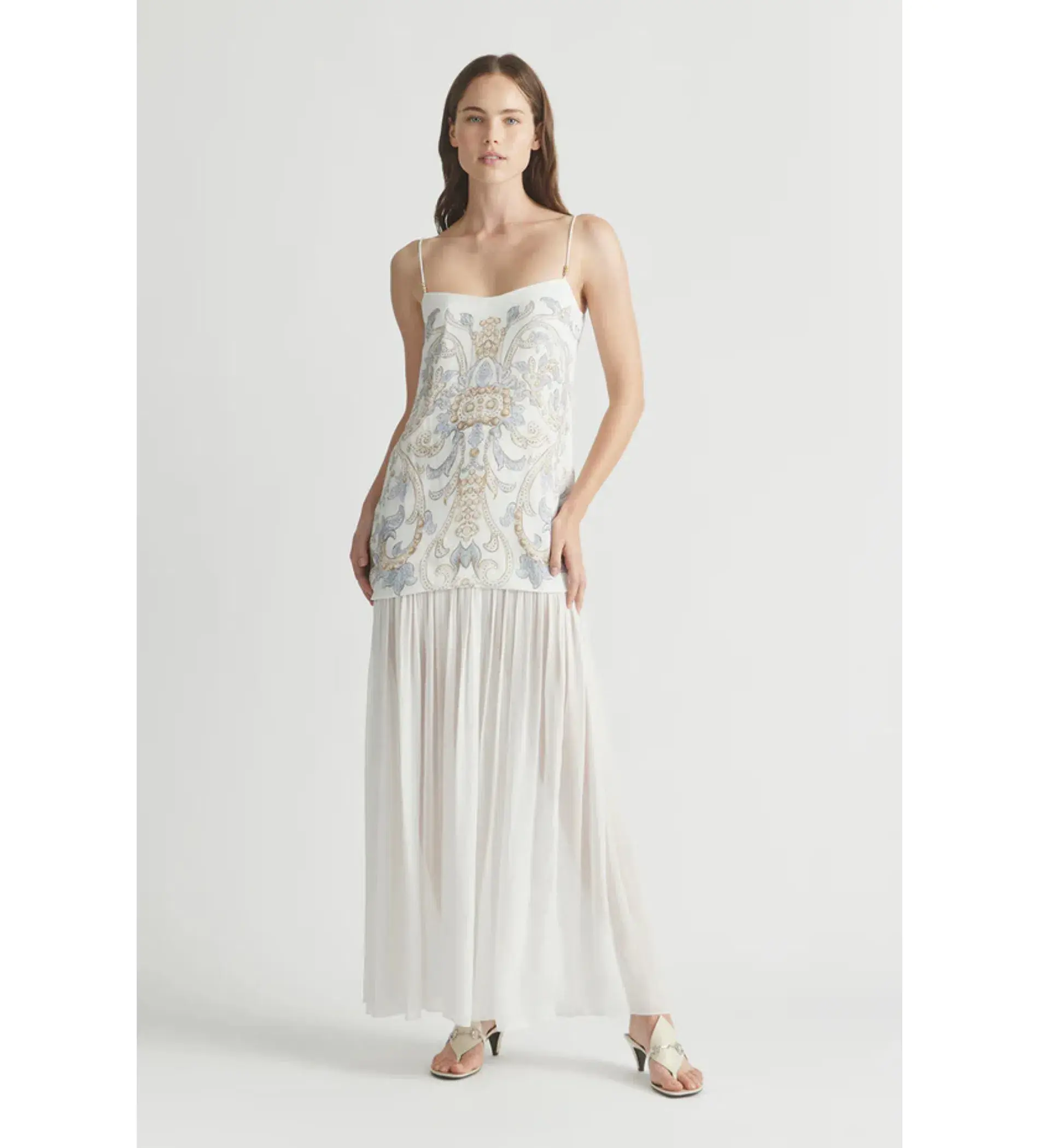 Antipodean Bitter Sweet Dropped Waist Gown Antique White Size AU 10 - Image 1