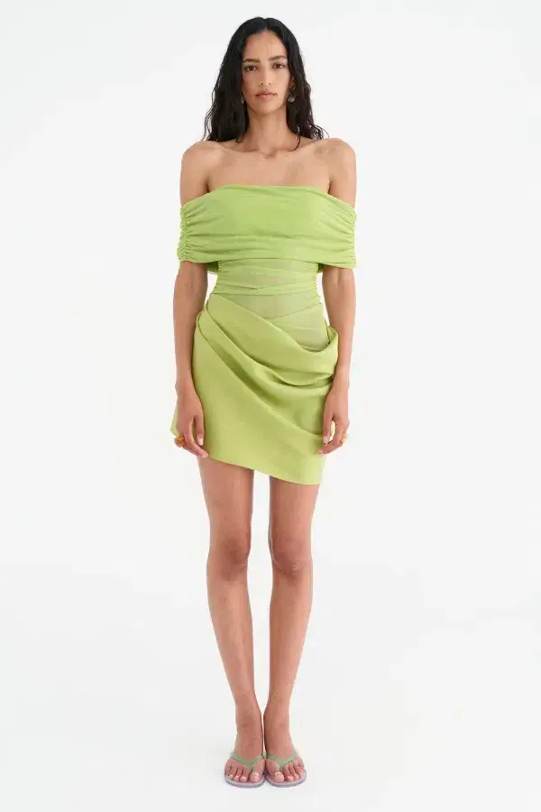 Nico Off Shoulder Apple Mini Dress Size M / Size AU 10 - Image 1