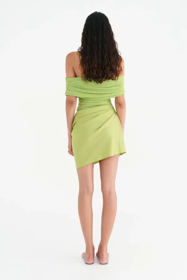 Nico Off Shoulder Apple Mini Dress Size M / Size AU 10 - Image 3