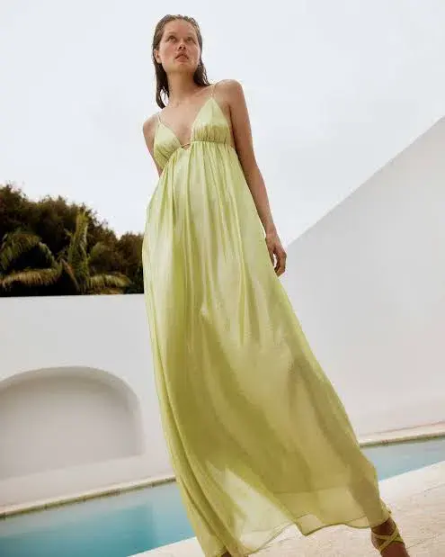 Manning Cartell Neon Heart Maxi Dress Lime Green Size 10 - Image 1