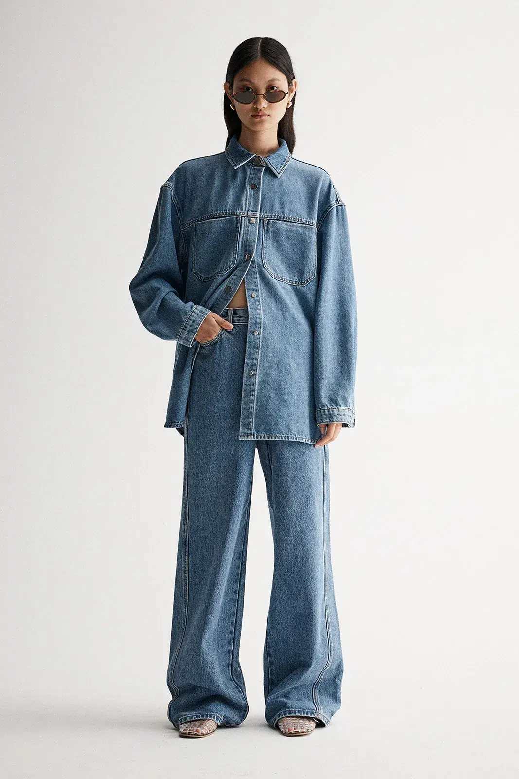 Elka Collective Odin Denim Shirt & Jeans in Trinity Blue Size XL / AU 14 - Image 1