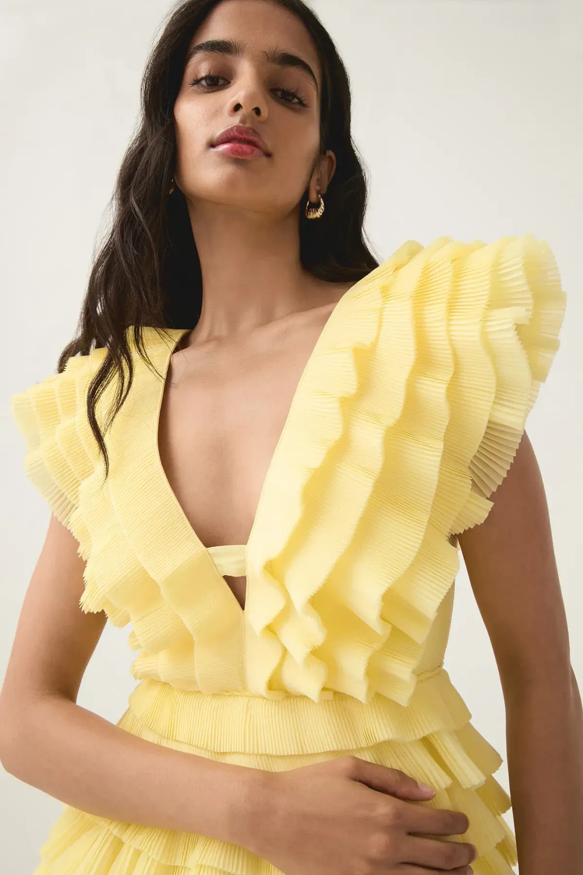 Aje Reflection Mini Dress Yellow Size 16 - Image 2
