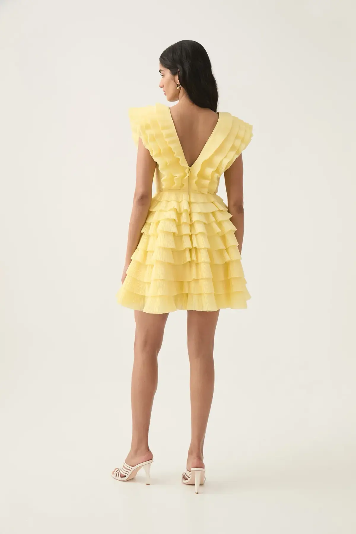 Aje Reflection Mini Dress Yellow Size 16 - Image 3