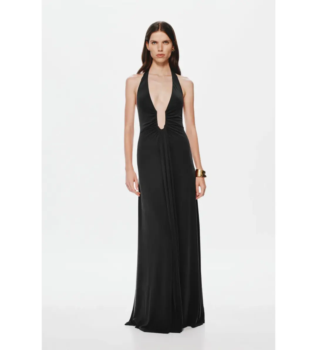MISHA Jennifer Cupro Maxi Dress Black Size 8/S for rent on The Volte - main image