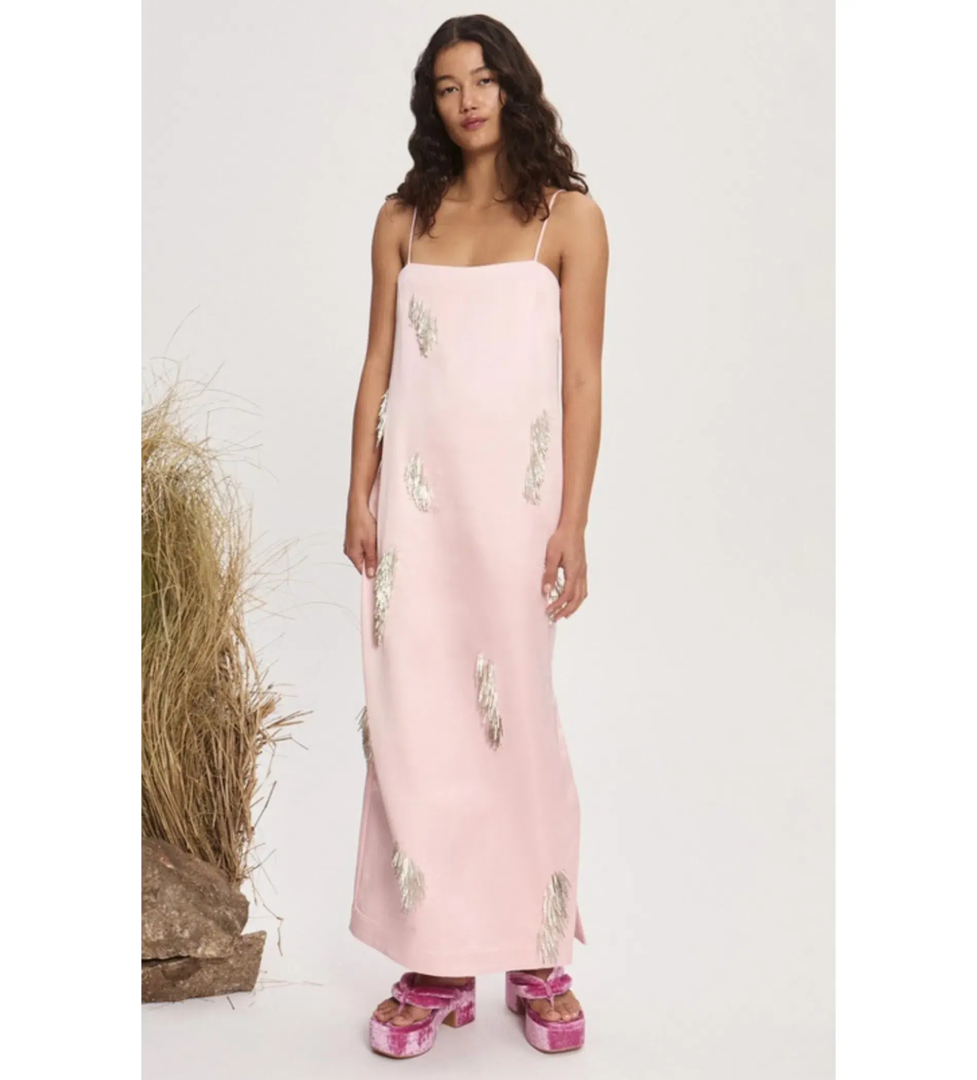Alemais Cindy Embellished Slip Dress Pink Size 10  - Image 1