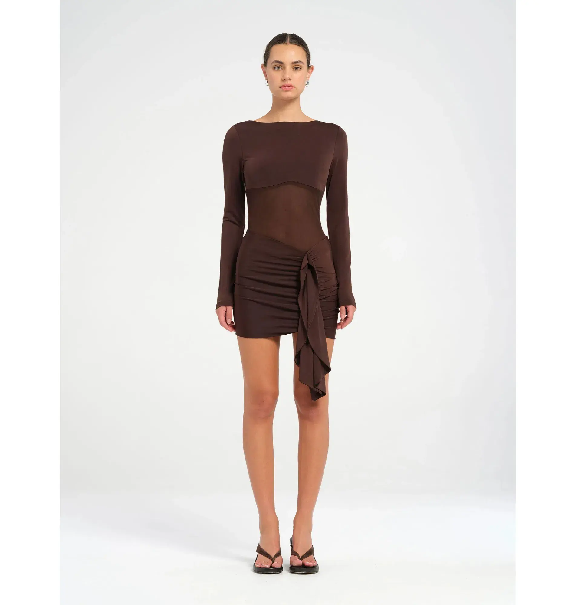 Benni Juni Mini Dress in Chocolate Size AU 10 - Image 1