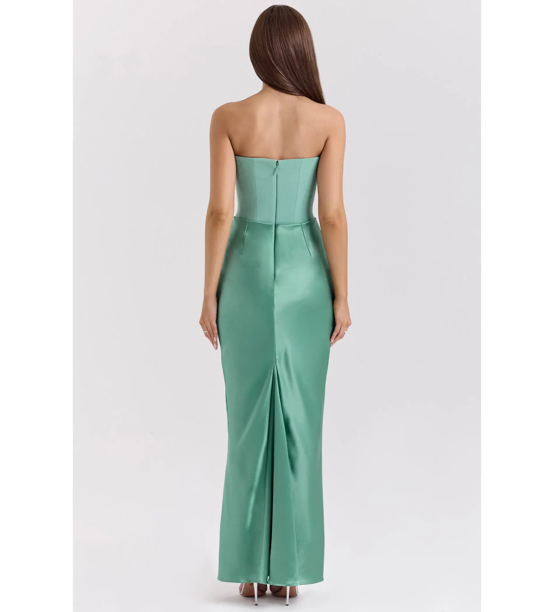 House of CB Persephone Strapless Corset Maxi Dress in Jade Size 6 - Image 4
