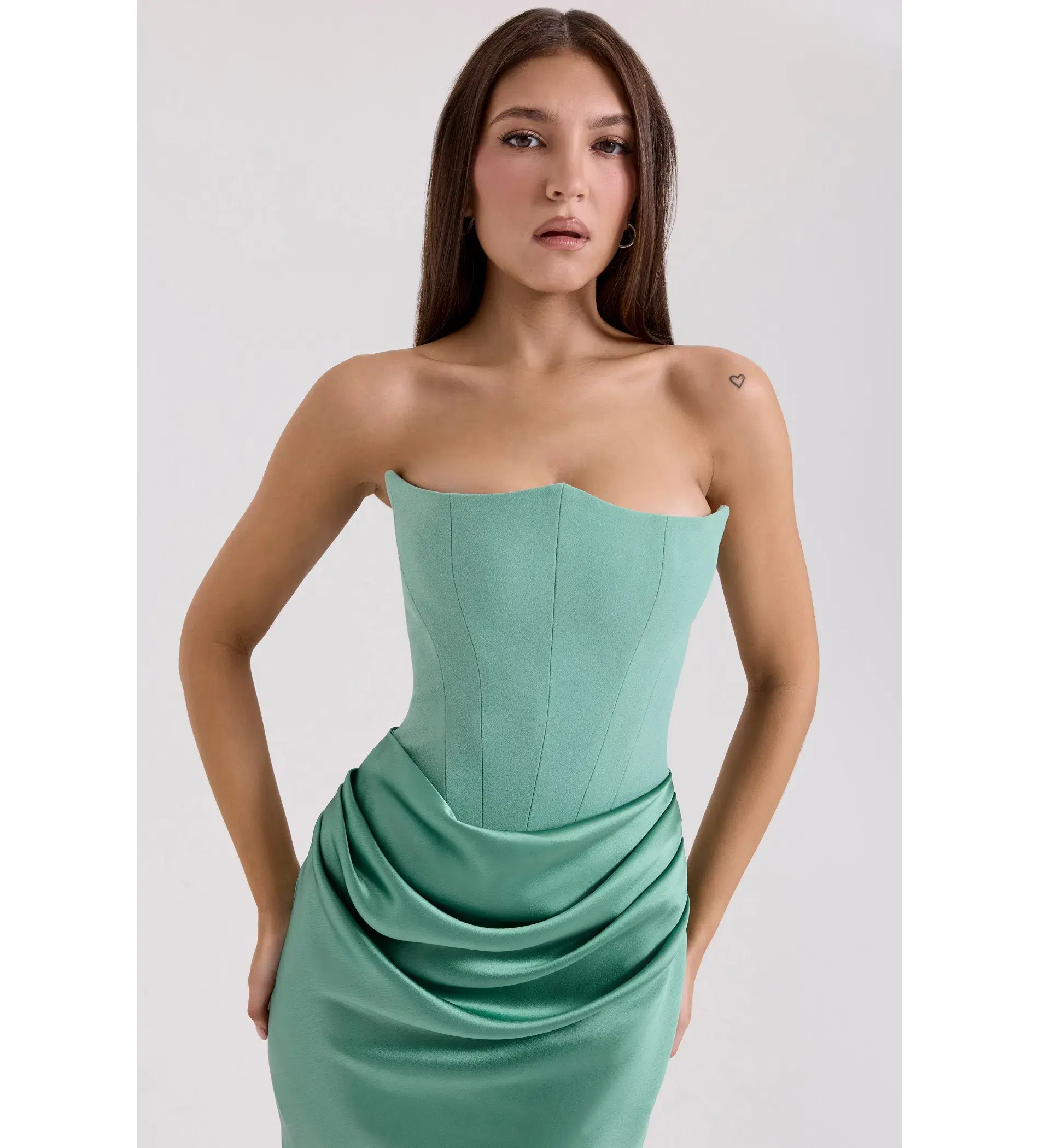 House of CB Persephone Corset Maxi Dress in Jade Green Size AU 8 - Image 4