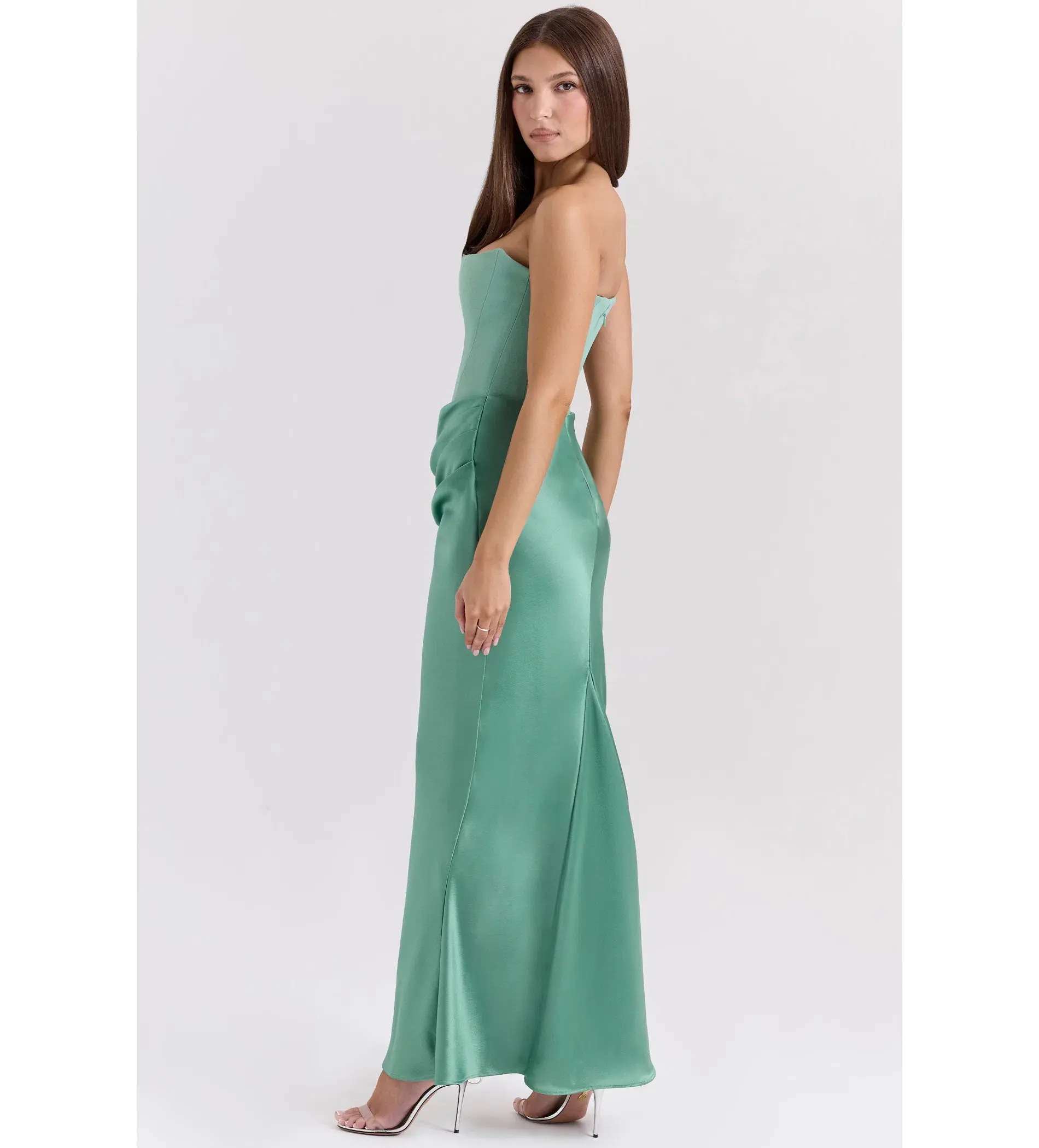 House of CB Persephone Corset Maxi Dress in Jade Green Size AU 8 - Image 6