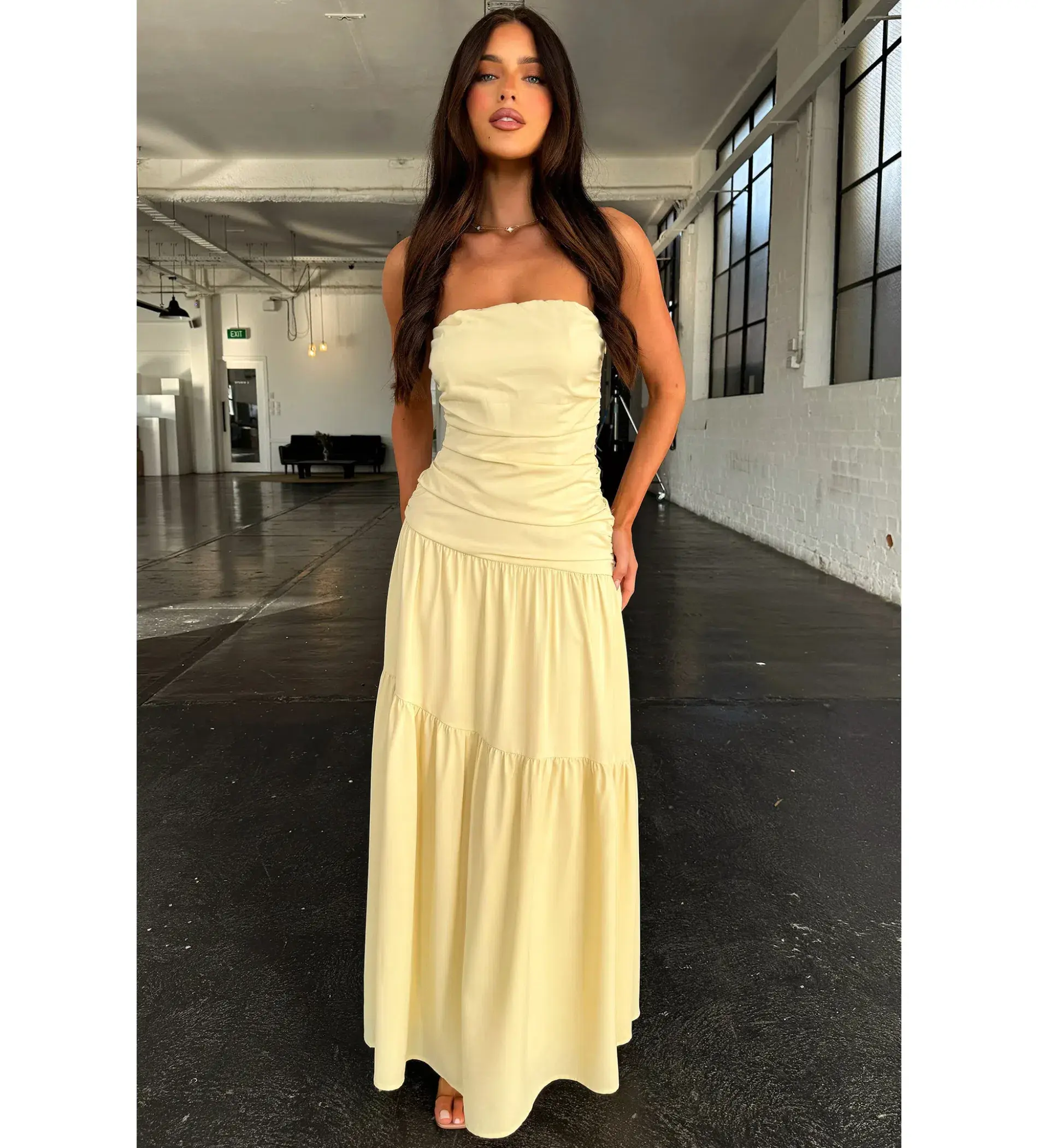  Thats so fetch Charlotte Strapless Maxi Dress in Yellow Size AU 12 - Image 1