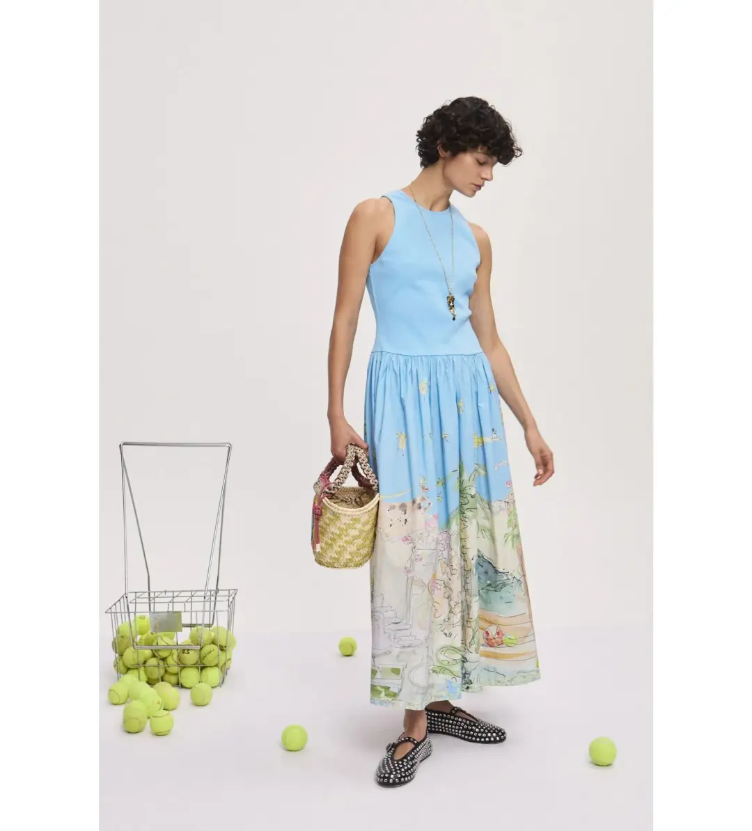 Alemais Anouk Tank Midi Dress Print Size AU  8 for rent on The Volte - main image