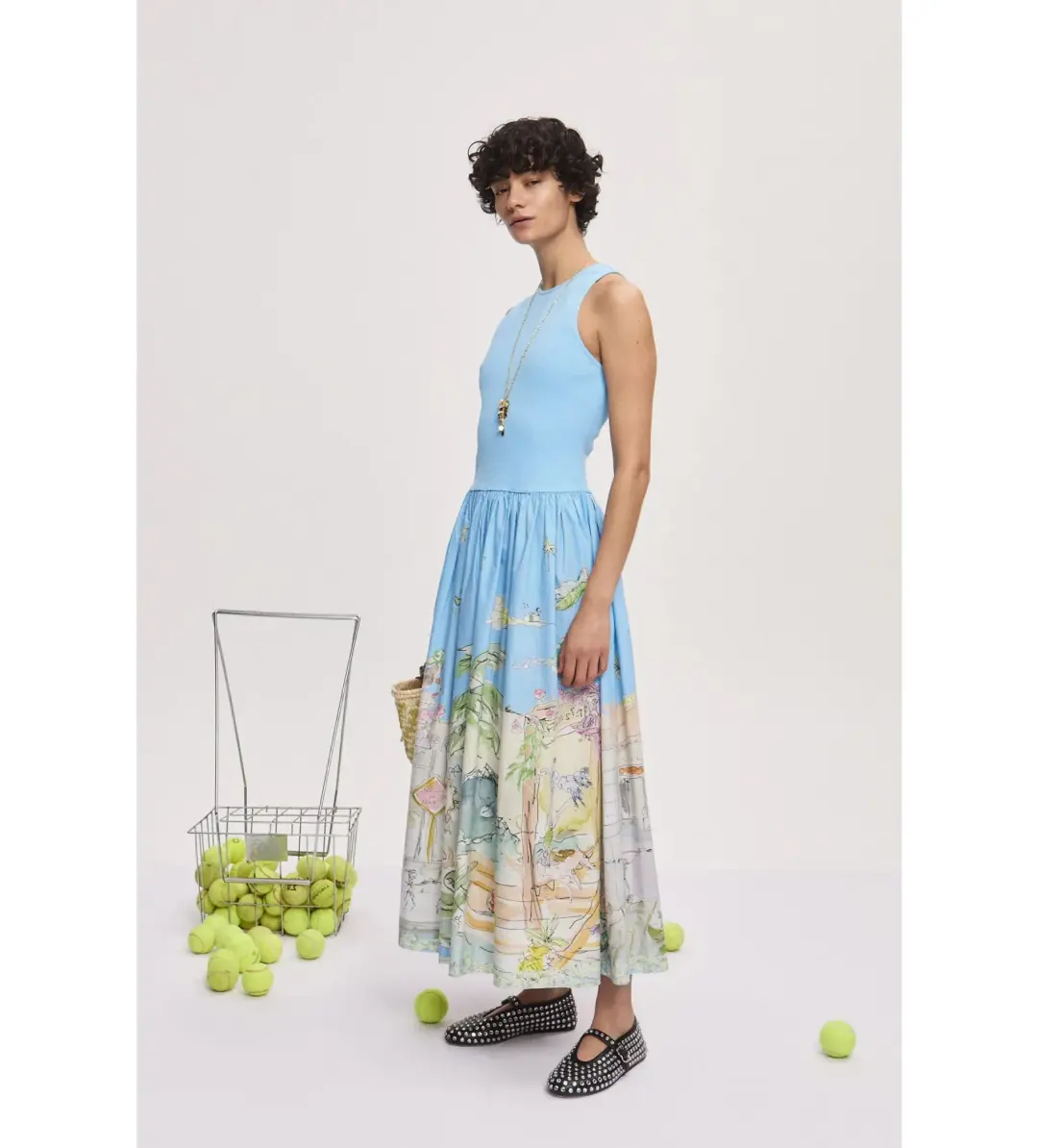 Alemais Anouk Tank Midi Dress Print Size AU  8 for rent on The Volte - main image