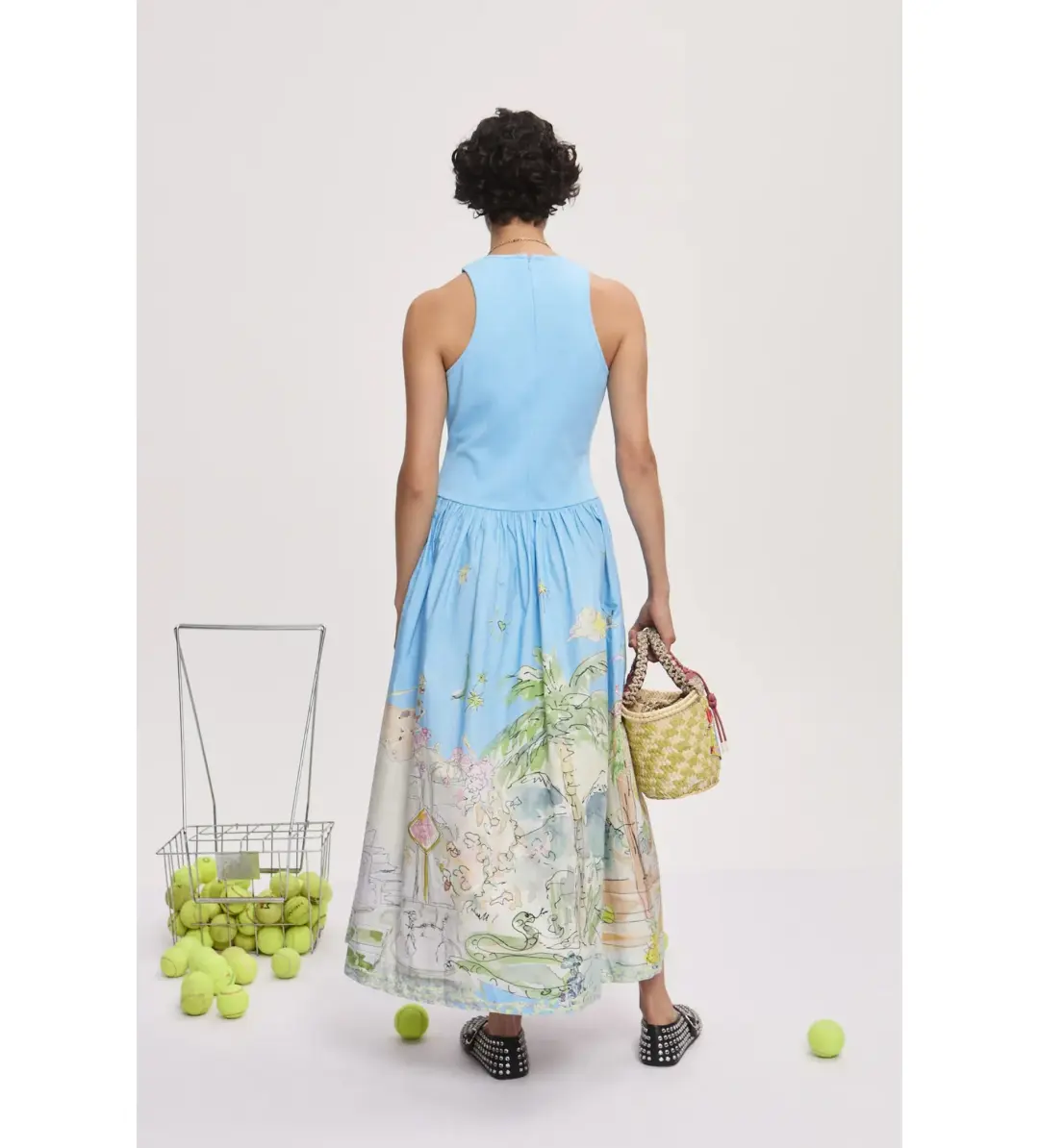 Alemais Anouk Tank Midi Dress Print Size 12 for rent on The Volte - main image