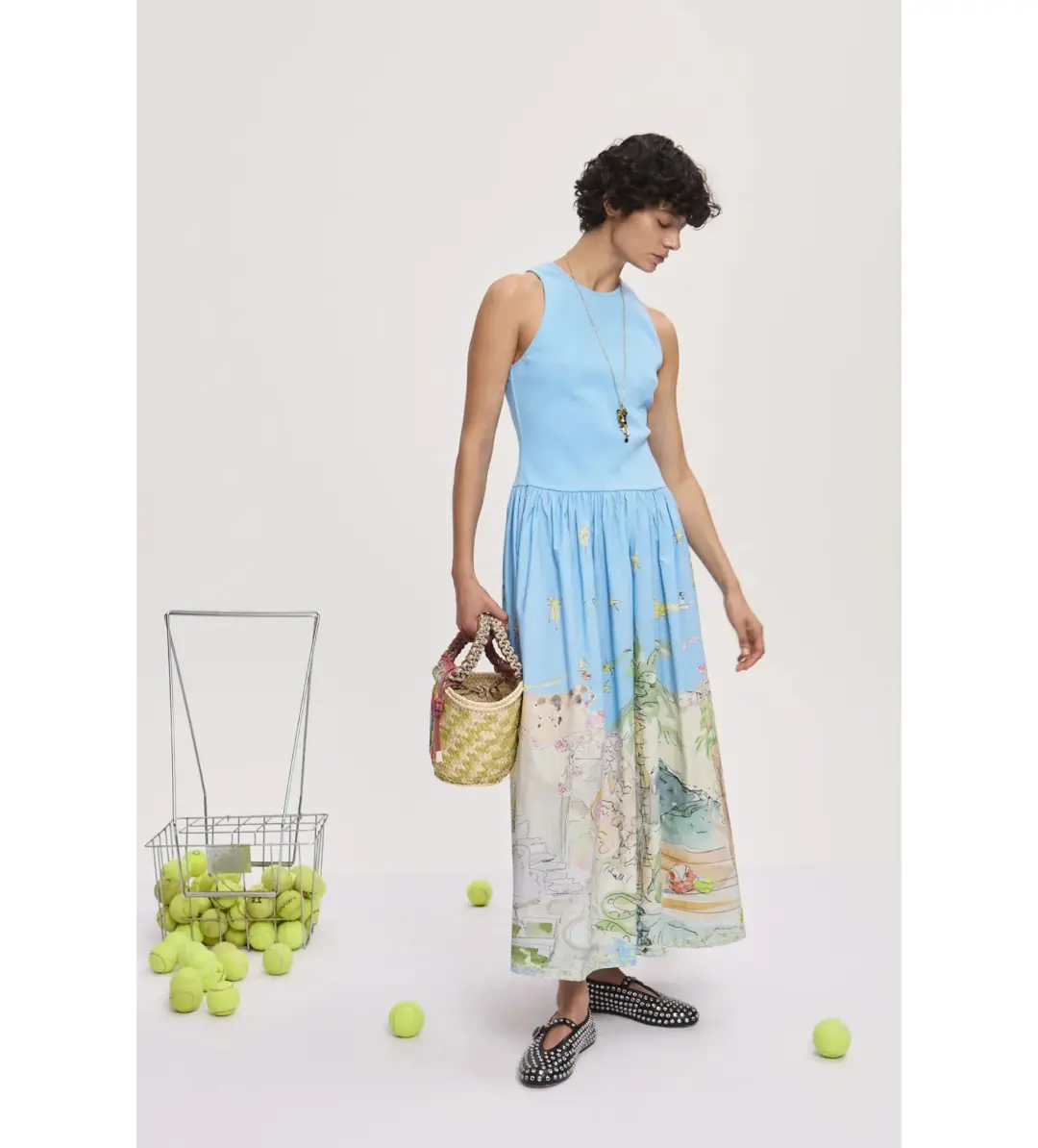 Alemais Anouk Tank Midi Dress Print Size 12 for rent on The Volte - main image