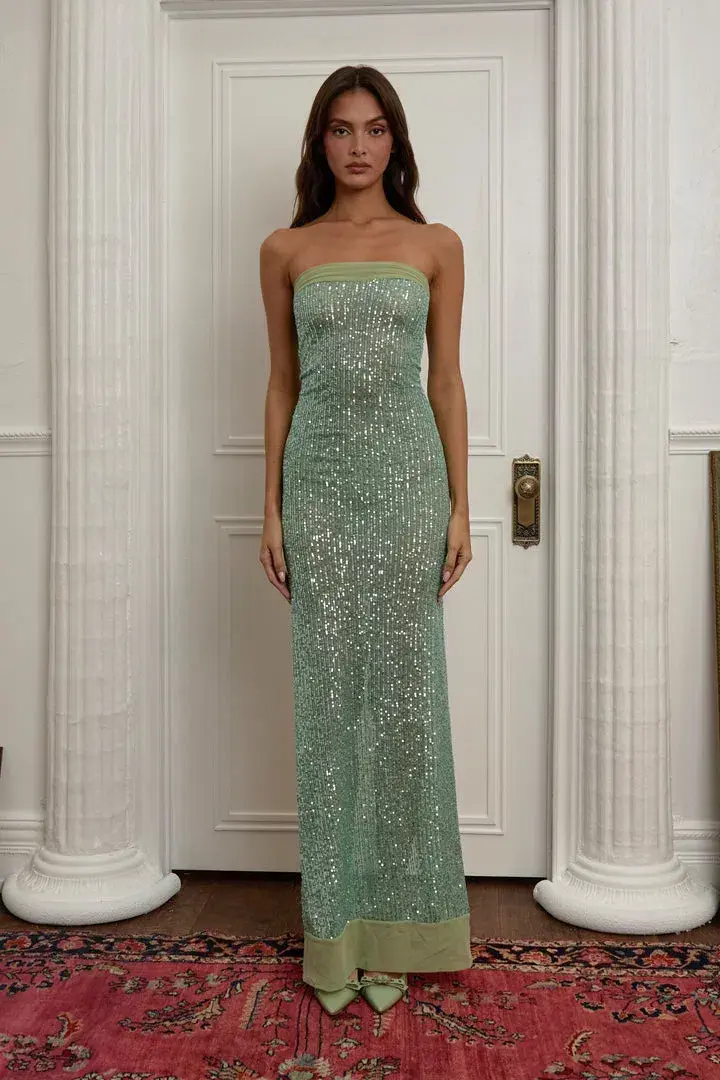 Fait Par Foutch Elizabeth Maxi Dress Malachite Size 6 - Image 1