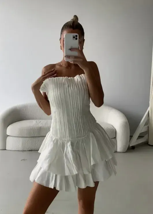 Aje Utopia Mini Dress White Size 10  - Image 3