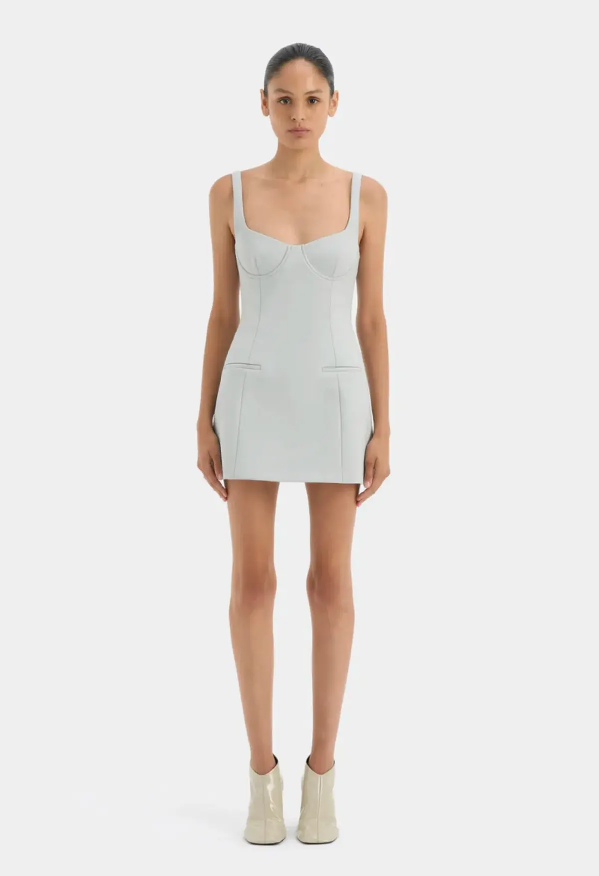 Sir the Label Sandrine Balconette Mini Dress Ice Blue Size AU 8 - Image 1
