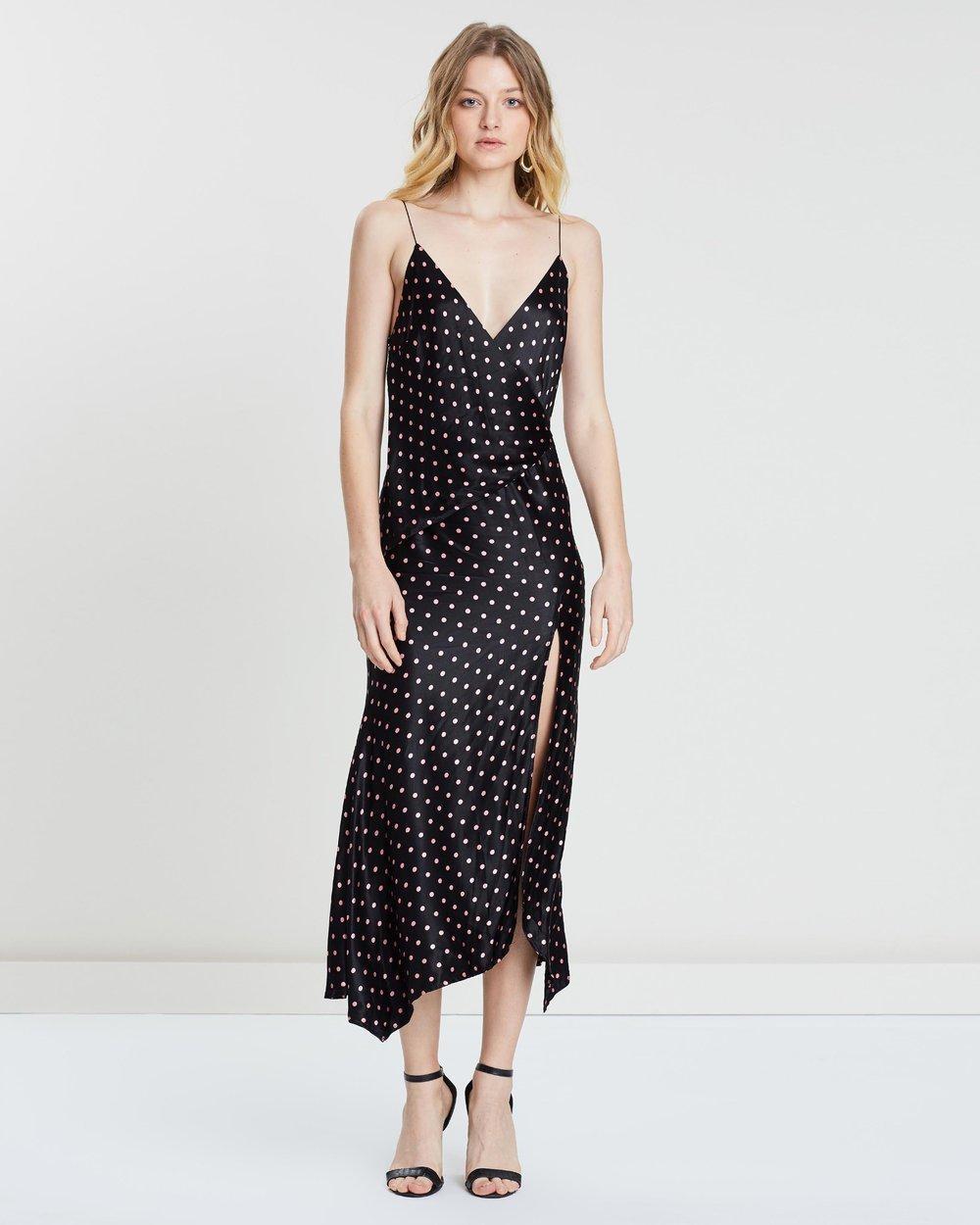 Bec & Bridge Kylie Midi Dress Black Print Size AU 8 - Image 1