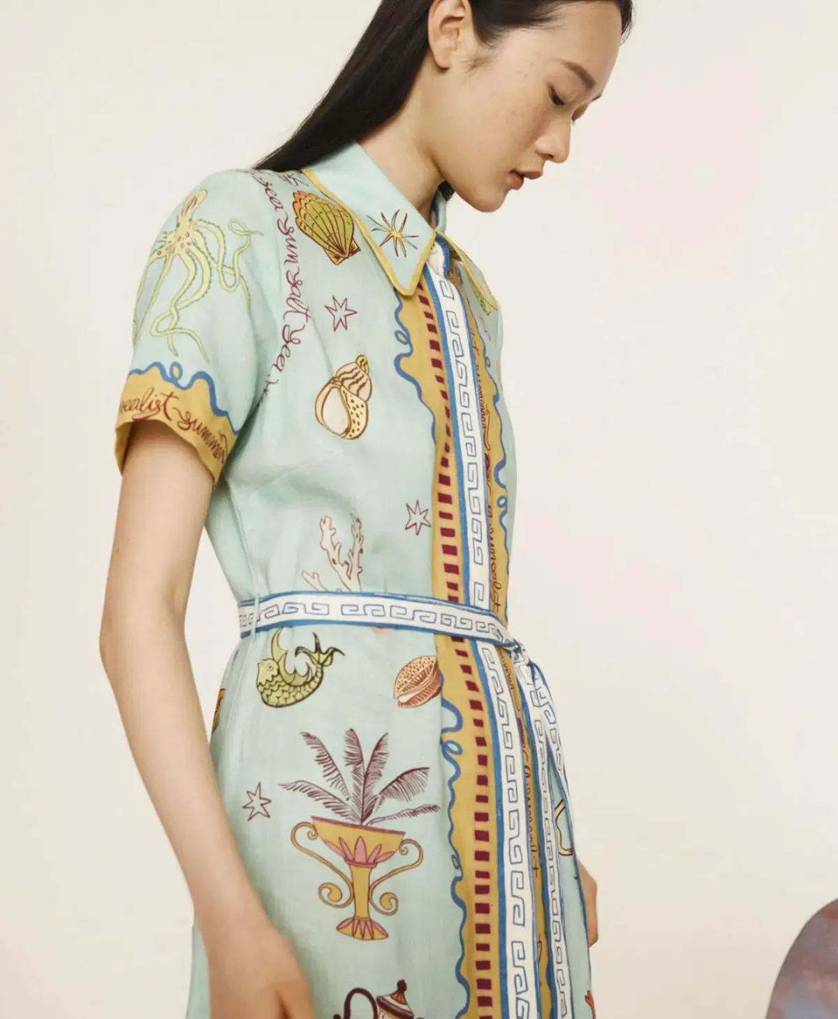 Alemais Surrealist Summer Shirtdress Size 16 - Image 5
