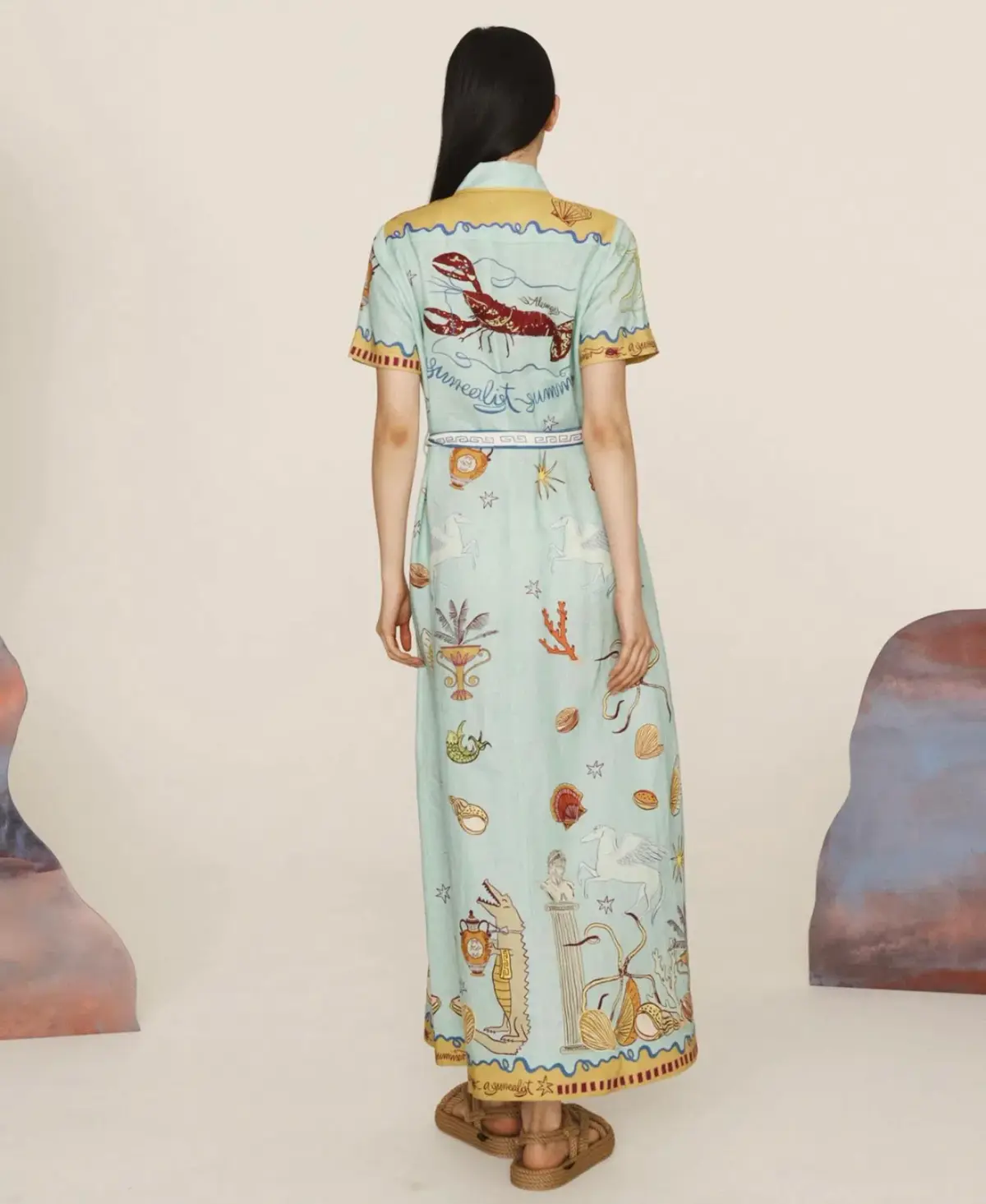Alemais Surrealist Summer Shirtdress Size 16 - Image 3