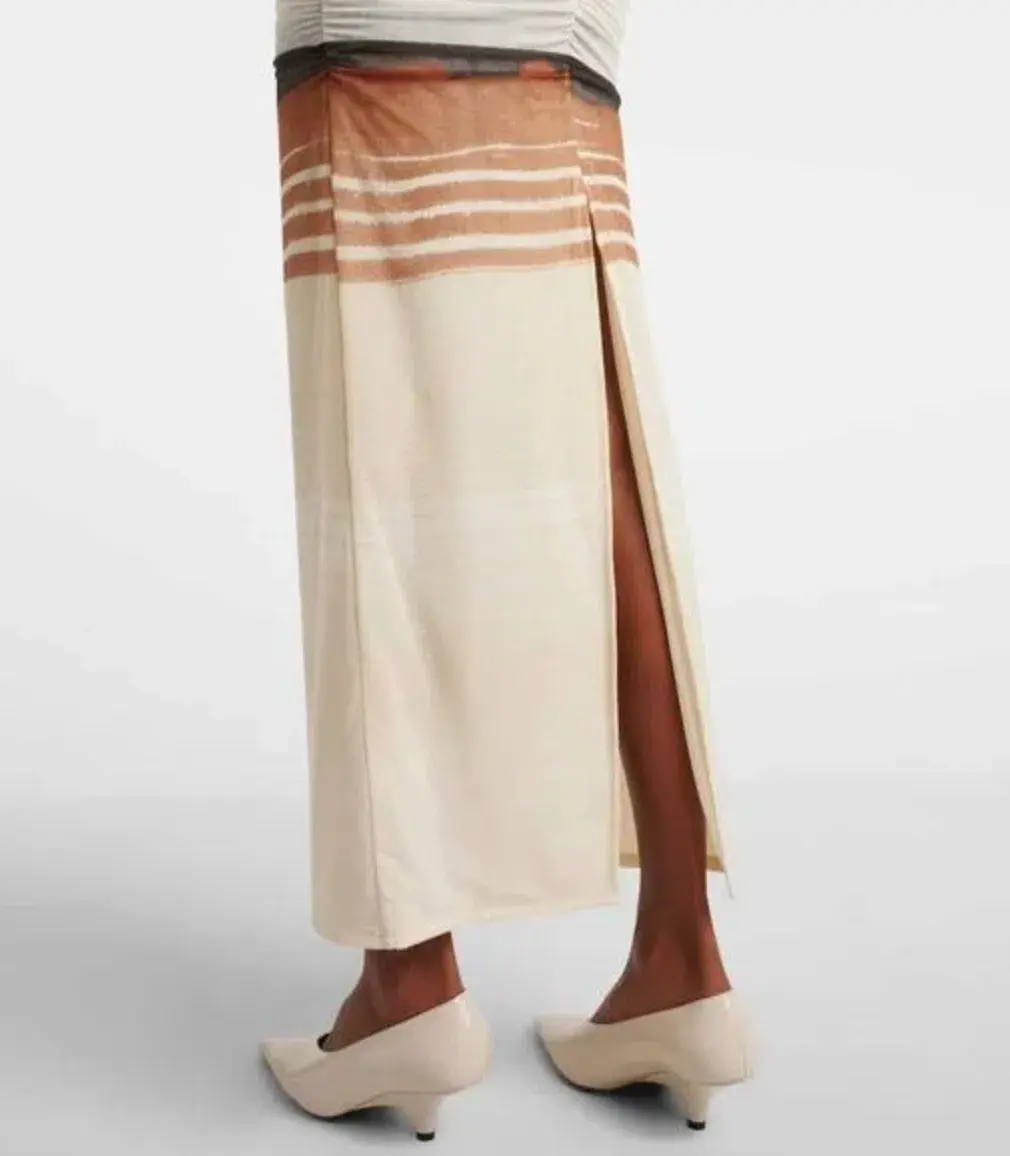 SIR The Label Breeze Striped Ruched Mesh Midi Dress Multi Size 1 / AU 8 - Image 4