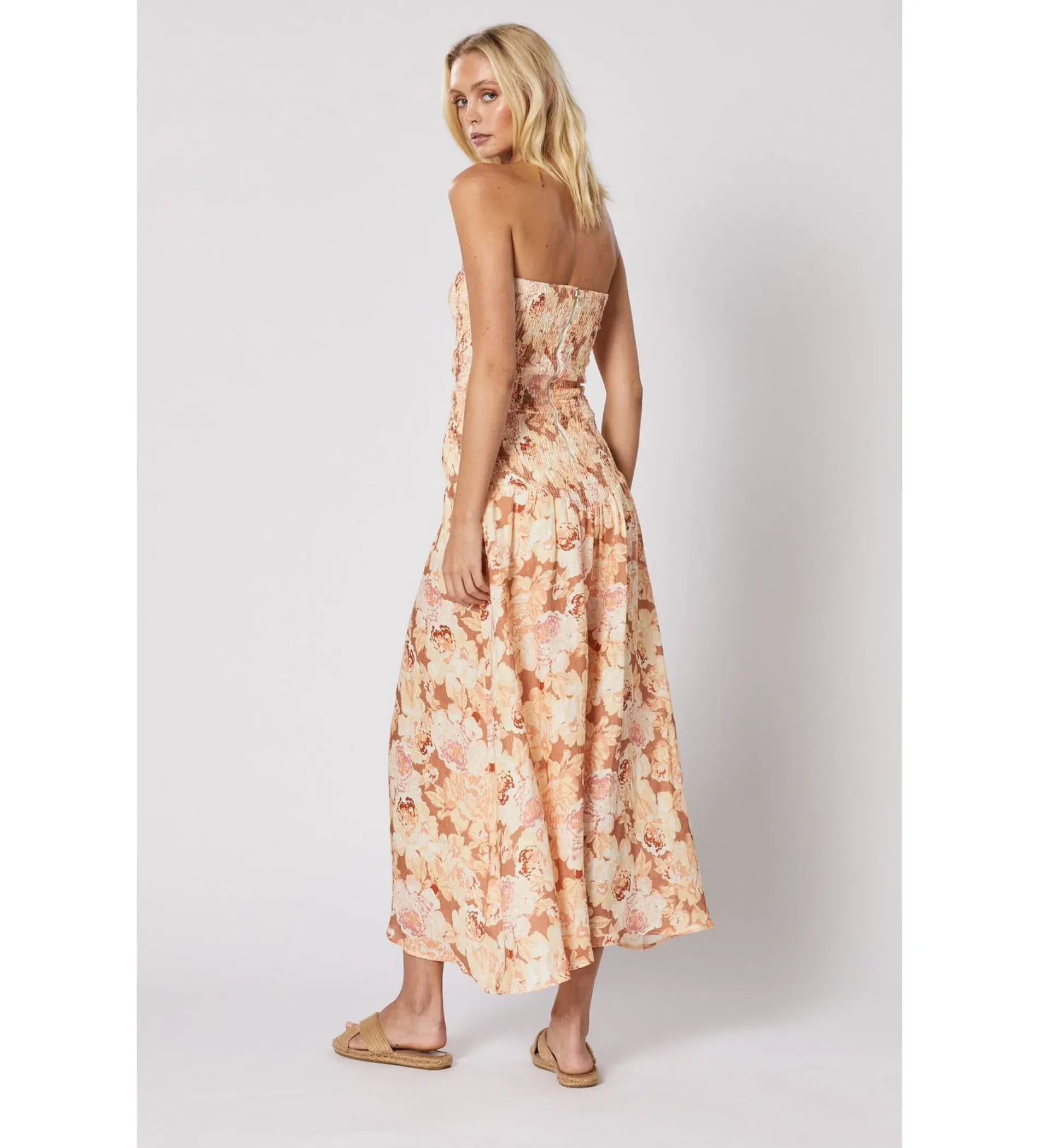 Winona Flourish Shirred Midi Dress in Multi Size XXS / Size AU 4 - Image 3