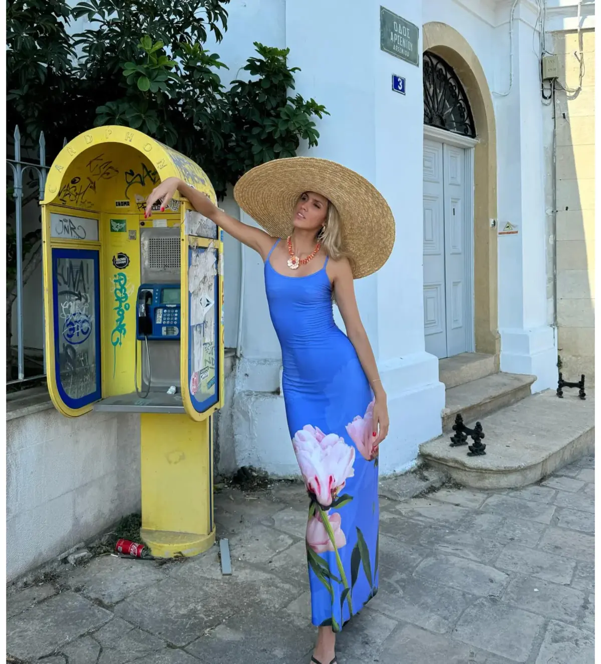 With Harper Lu Cobalt Peony Maxi Slip dress Size S/ AU 8 - Image 3