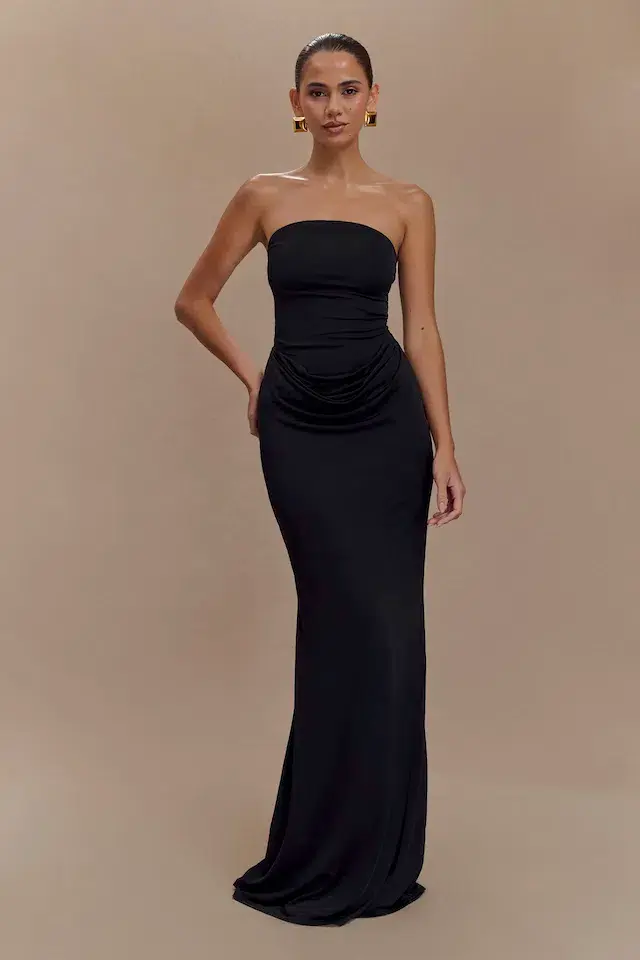 Meshki Madison Slinky Dress in Black Size 6/XS for rent on The Volte - main image