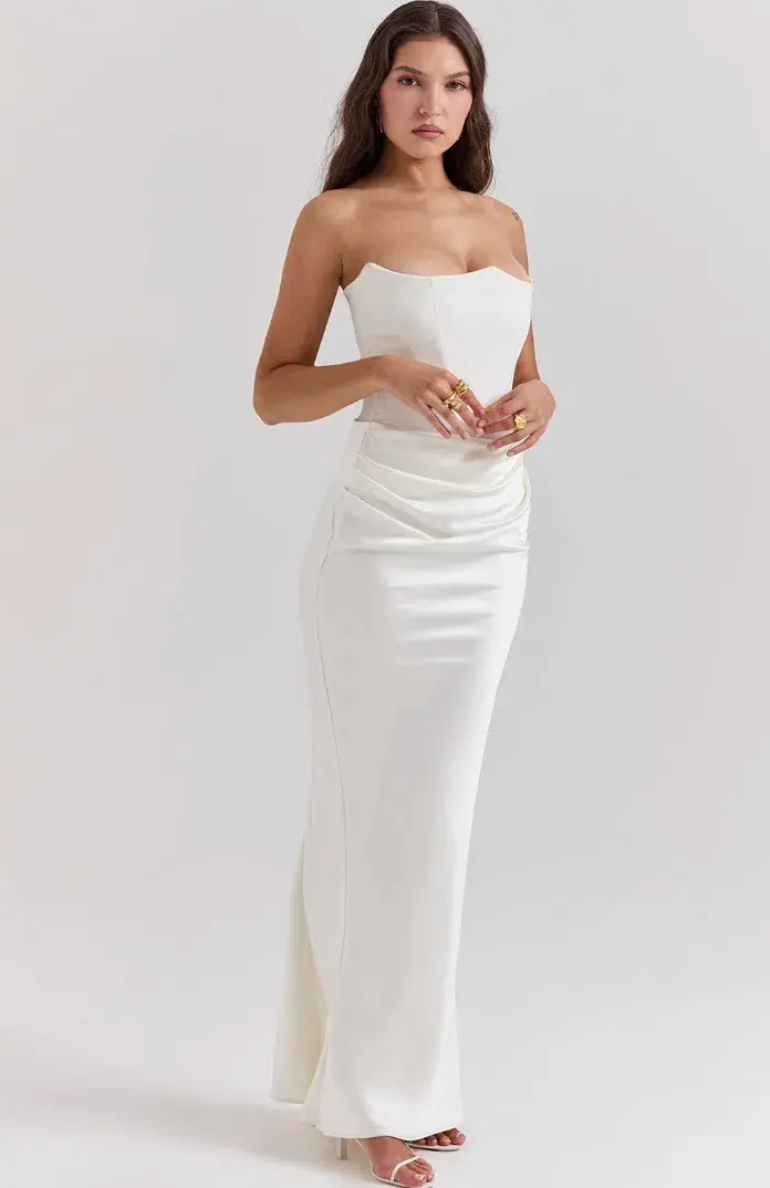 House Of CB Persephone Dress Maxi White Size AU 6 - Image 2