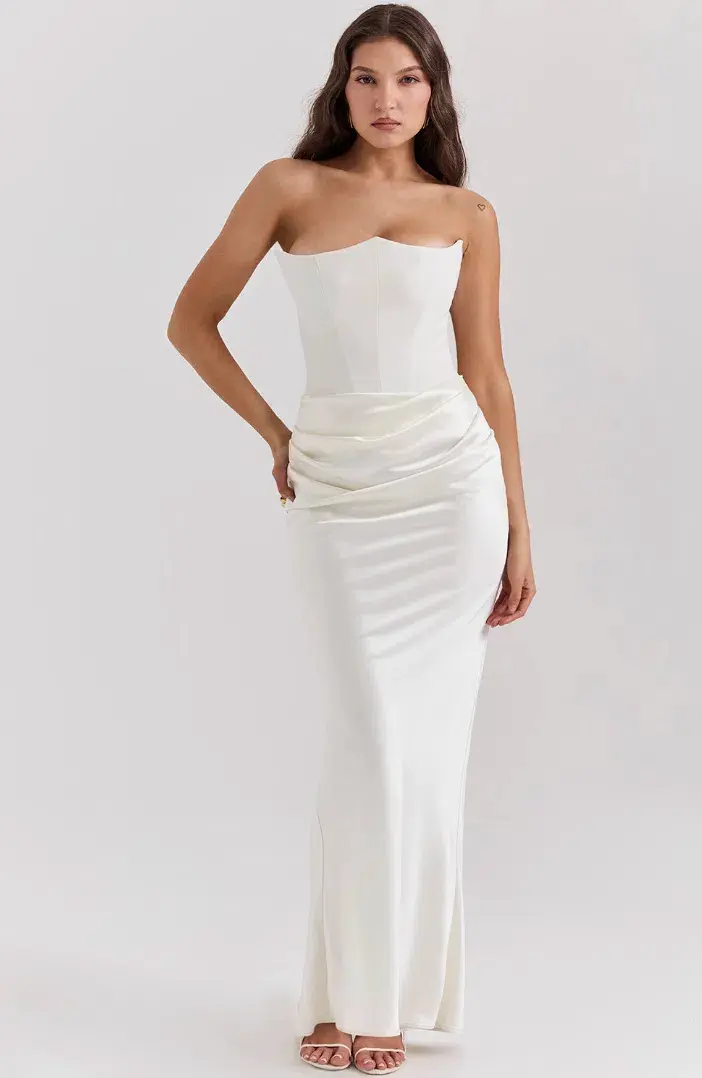House Of CB Persephone Dress Maxi White Size AU 6 - Image 1