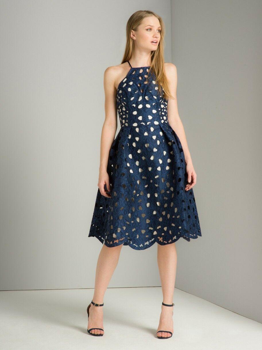 Chi Chi London Laser Cut Nessa Midi Dress Size 6 - Image 1