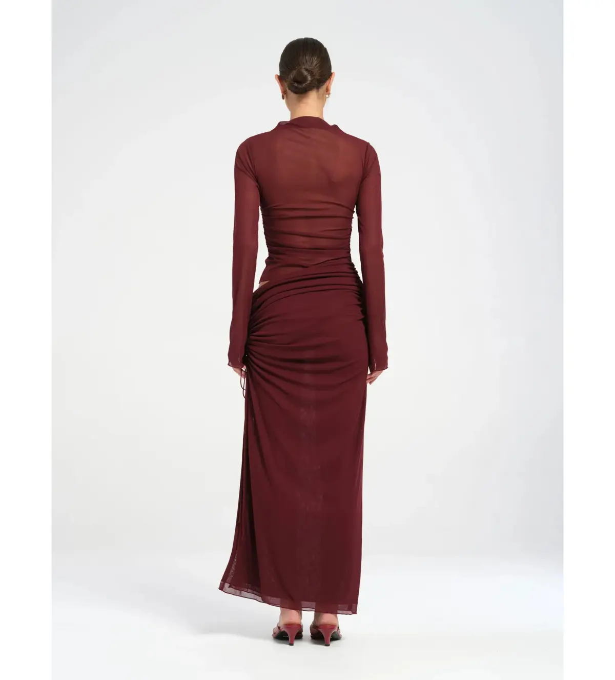 Benni Mabel Maxi Dress in Burgundy Size AU 10 - Image 3