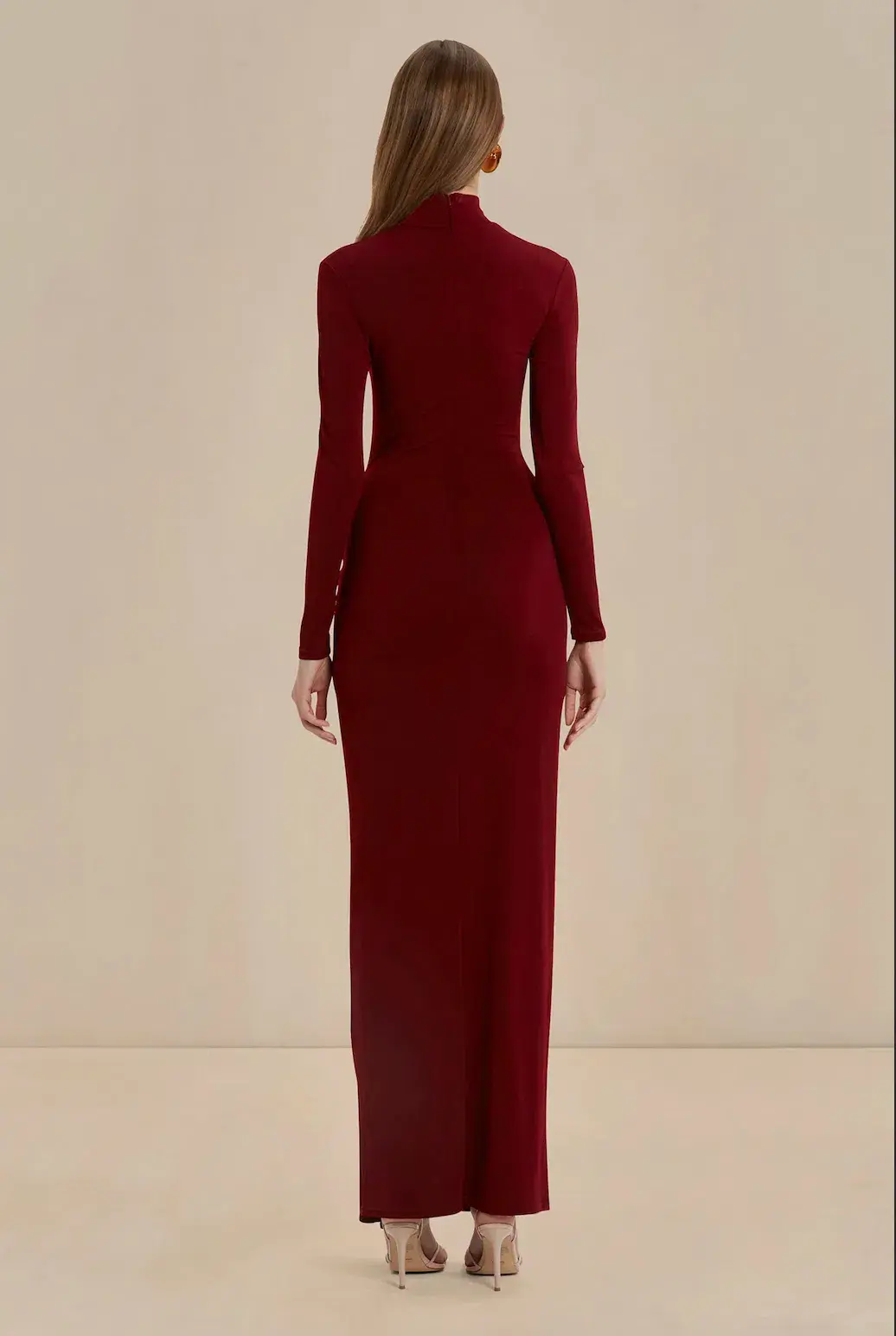 Sonya Moda Aurelia Midi Dress in Burgundy Size 6 - Image 3